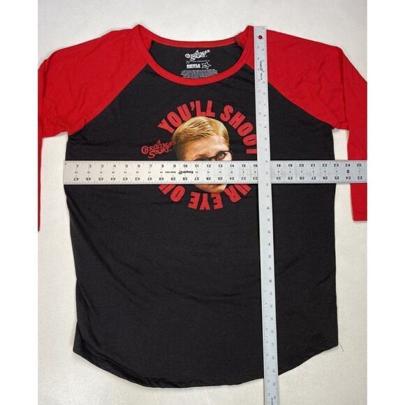 A Christmas Story Movie You'll Shoot Your Eye Out Raglan T-shirt Men XL Black - Picture 5 of 5